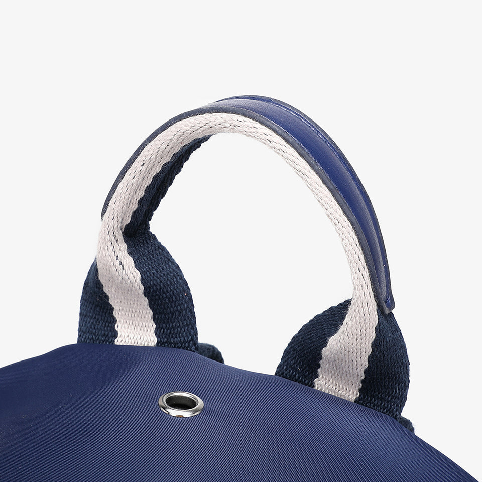 Striped nylon backpack in blue