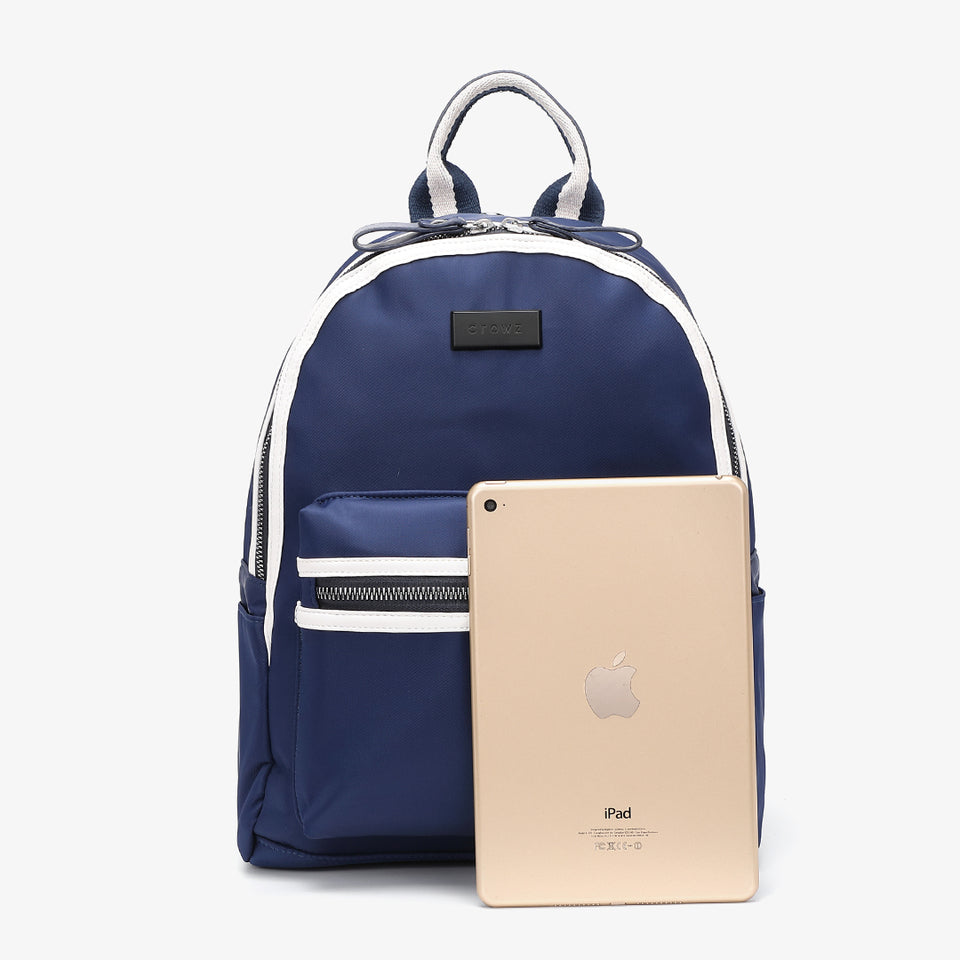 Striped nylon backpack in blue