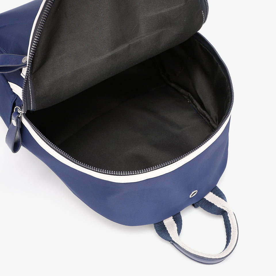Striped nylon backpack in black