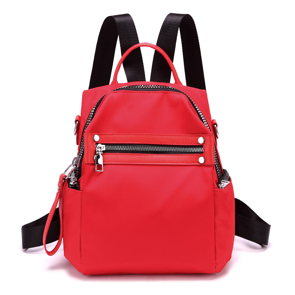 Studded nylon backpack in Red