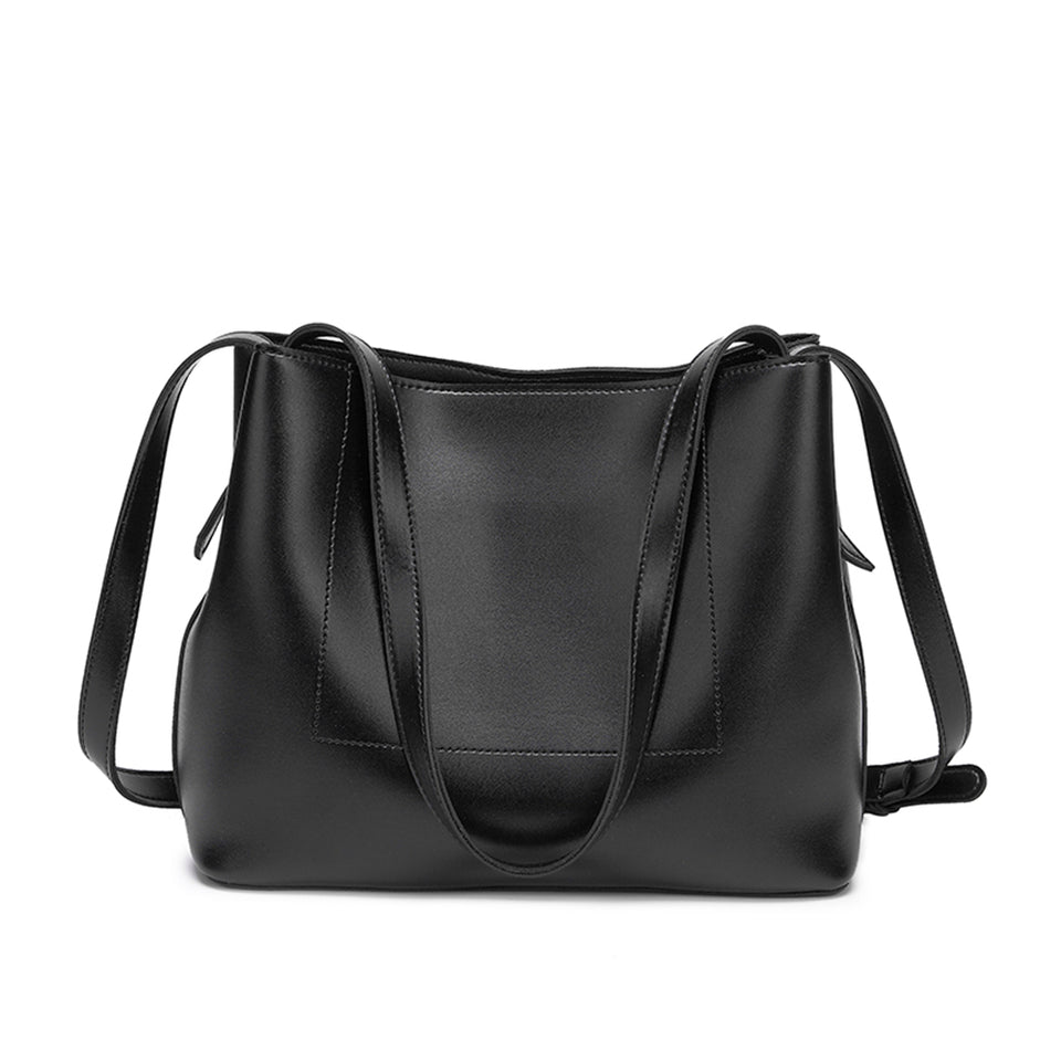 Sloughy faux leather crossbody bag in Black
