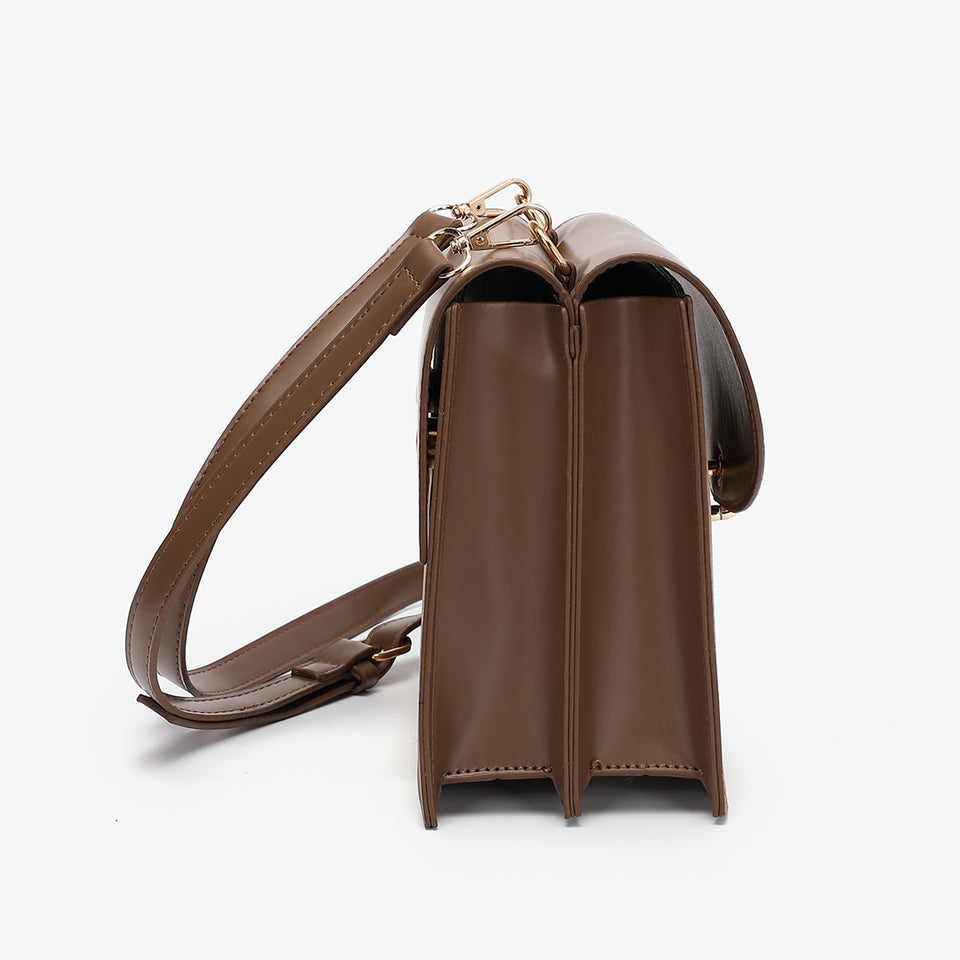 Loop turn lock convertible crossbody bag in black