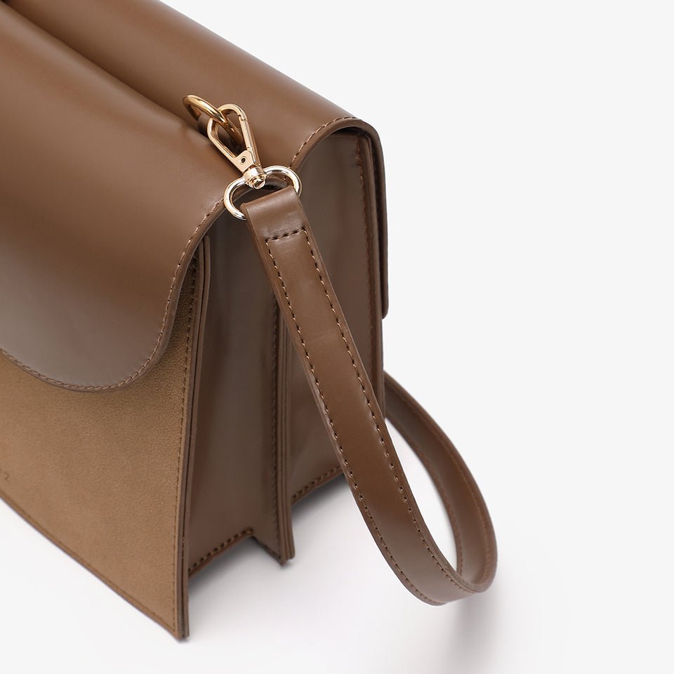 Loop turn lock convertible crossbody bag in black